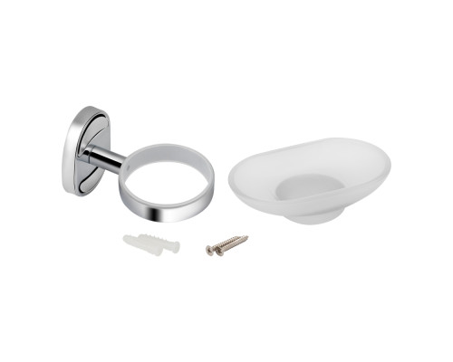 Мильниця з тримачем Lidz Oreo 0201 настінна (матове скло) LDORE0201CRM22083 Chrome