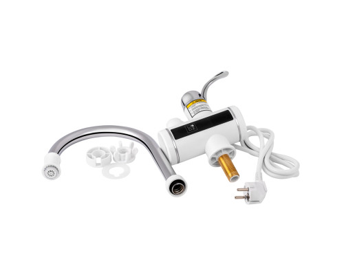 Проточний кран-водонагрівач кухонний для кухні Lidz Warm 058 LDWAR058WCR24985 White / Chrome
