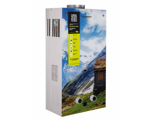 Колонка газова димохідна Thermo Alliance JSD20-10GC 10 л панель скляна з малюнком гори
