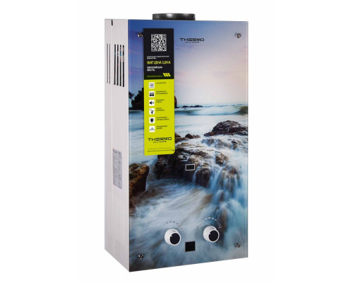 Колонка газова димохідна Thermo Alliance JSD20-10GA 10 л панель скляна з малюнком море