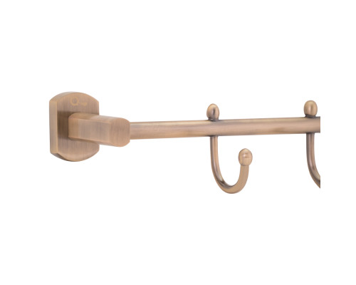 Тримач для рушника Qtap Liberty 3 гачка 365 мм QTLIBANT11543 Antic Bronze