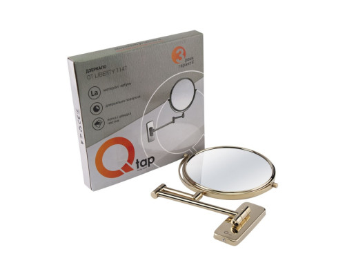 Косметичне дзеркало Qtap Liberty настінне D 200 мм QTLIBORO1147 Gold