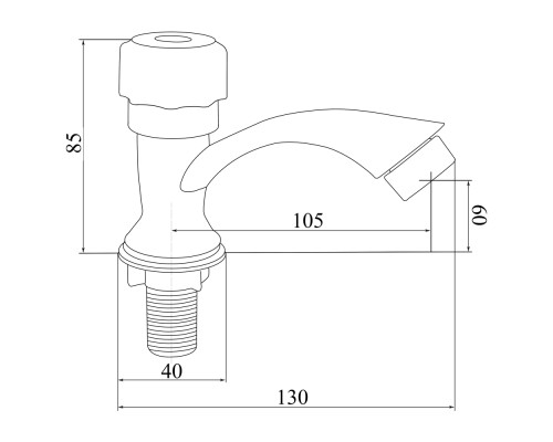 Кран на одну воду для раковины Brinex BW 0221