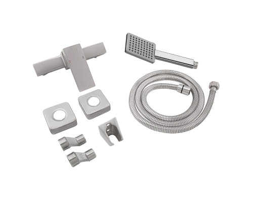 Змішувач для душу Lidz Kubis 010 (з душовим гарнітуром) (k35) LDKUB010NKS28535 Nickel