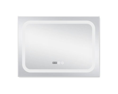 Дзеркало Qtap Mideya (DC-F906) 800х600 з LED-підсвічуванням Touch, з антизапотіванням, з годинником, димером, рег. яскравості QT2078F906W