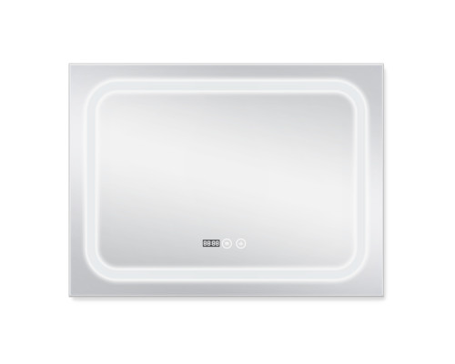 Дзеркало Qtap Mideya (DC-F906) 800х600 з LED-підсвічуванням Touch, з антизапотіванням, з годинником, димером, рег. яскравості QT2078F906W