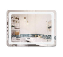 Дзеркало Qtap Mideya (DC-F908) 800х600 з LED-підсвічуванням Touch, з антизапотіванням, з годинником, димером, рег. яскравості QT2078F908W