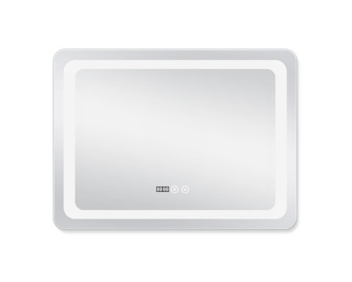 Дзеркало Qtap Mideya (DC-F908) 800х600 з LED-підсвічуванням Touch, з антизапотіванням, з годинником, димером, рег. яскравості QT2078F908W