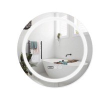 Дзеркало Qtap Mideya (DC-F803) R600 з LED-підсвічуванням Touch, з антизапотіванням, з годинником, димером, рег. яскравості QT2078F803W