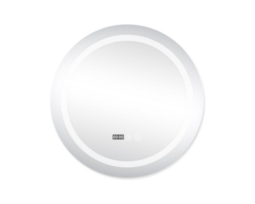 Дзеркало Qtap Mideya (DC-F803) R600 з LED-підсвічуванням Touch, з антизапотіванням, з годинником, димером, рег. яскравості QT2078F803W