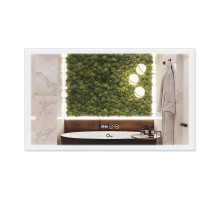 Дзеркало Qtap Mideya Classic 1000х600 з LED-підсвічуванням Touch, з антизапотіванням, з годинником, димером, рег. яскравості QT2078F615W