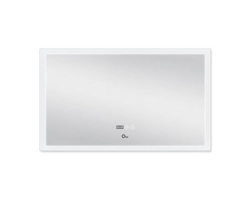 Дзеркало Qtap Mideya Classic 1000х600 з LED-підсвічуванням Touch, з антизапотіванням, з годинником, димером, рег. яскравості QT2078F615W