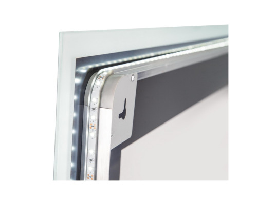 Дзеркало Qtap Mideya Classic 1000х600 з LED-підсвічуванням Touch, з антизапотіванням, з годинником, димером, рег. яскравості QT2078F615W
