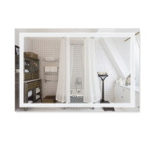 Дзеркало Qtap Mideya (DC-F613) 1200х800 з LED-підсвічуванням Touch, з антизапотіванням, з годинником, димером, рег. яскравості QT2078F613W