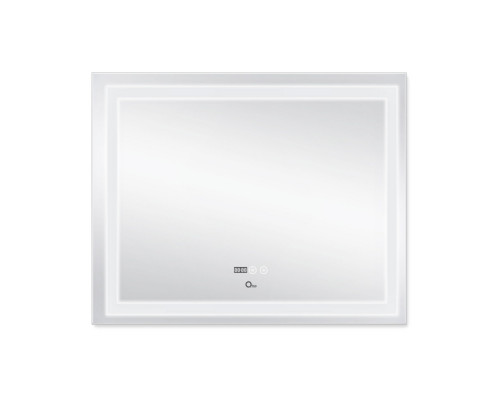Дзеркало Qtap Mideya (DC-F614) 1000х800 з LED-підсвічуванням Touch, з антизапотіванням, з годинником, димером, рег. яскравості QT2078F614W