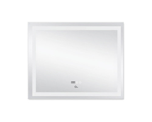 Дзеркало Qtap Mideya (DC-F614) 1000х800 з LED-підсвічуванням Touch, з антизапотіванням, з годинником, димером, рег. яскравості QT2078F614W