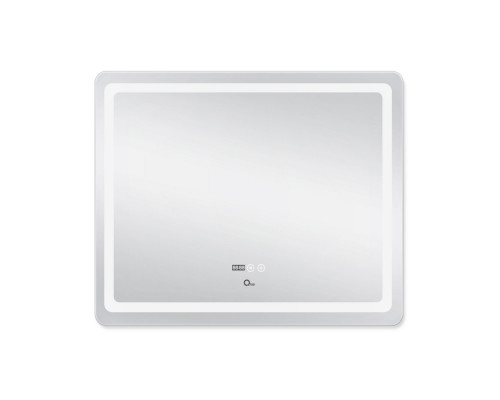 Дзеркало Qtap Mideya (DC-F910) 1000х800 з LED-підсвічуванням Touch, з антизапотіванням, з годинником, димером, рег. яскравості QT2078F910W