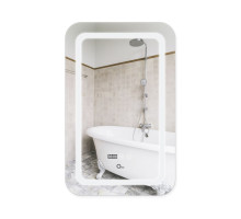 Дзеркало Qtap Mideya (DC-F911) 500х800 з LED-підсвічуванням Touch, з антизапотіванням, з годинником, димером, рег. яскравості QT2078F911W