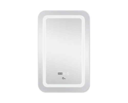 Дзеркало Qtap Mideya (DC-F911) 500х800 з LED-підсвічуванням Touch, з антизапотіванням, з годинником, димером, рег. яскравості QT2078F911W