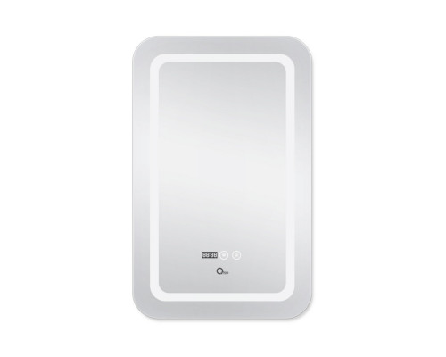 Дзеркало Qtap Mideya (DC-F911) 500х800 з LED-підсвічуванням Touch, з антизапотіванням, з годинником, димером, рег. яскравості QT2078F911W
