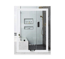 Дзеркало Qtap Mideya (DC-F936) 500х800 з LED-підсвічуванням Touch, з антизапотіванням, з годинником, димером, рег. яскравості QT2078F936W