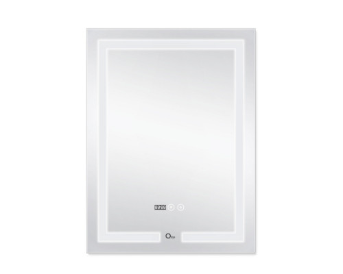 Дзеркало Qtap Mideya (DC-F936) 500х800 з LED-підсвічуванням Touch, з антизапотіванням, з годинником, димером, рег. яскравості QT2078F936W