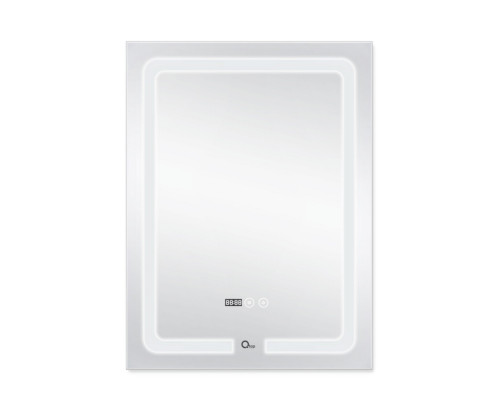 Дзеркало Qtap Mideya (DC-F937) 600х800 з LED-підсвічуванням Touch, з антизапотіванням, з годинником, димером, рег. яскравості QT2078F937W