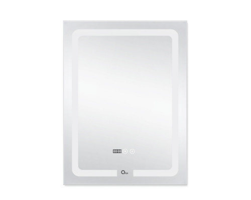 Дзеркало Qtap Mideya (DC-F937) 600х800 з LED-підсвічуванням Touch, з антизапотіванням, з годинником, димером, рег. яскравості QT2078F937W