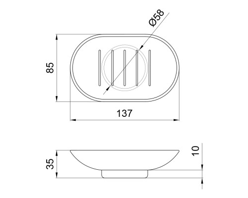 Мильниця Lidz Oreo 0210 (матове скло) LDORE0210CRM32454 Chrome