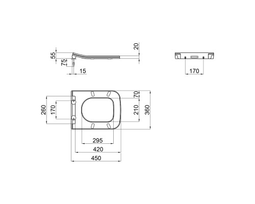 Сидіння для унітаза Qtap (Crow) з мікроліфтом Slim QT0599SC2170W