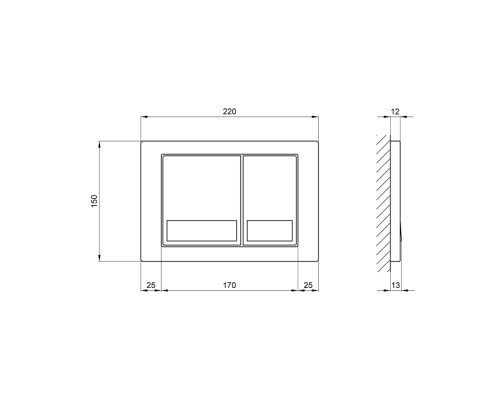 Панель змиву для унітаза Qtap Nest QT0111M06029SAT
