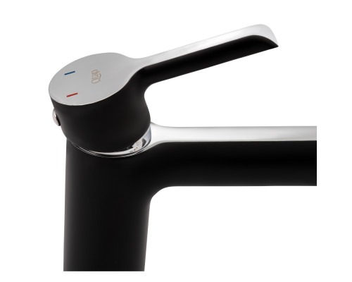 Змішувач для раковини Qtap Grand QTGRABCR001F Black Matt