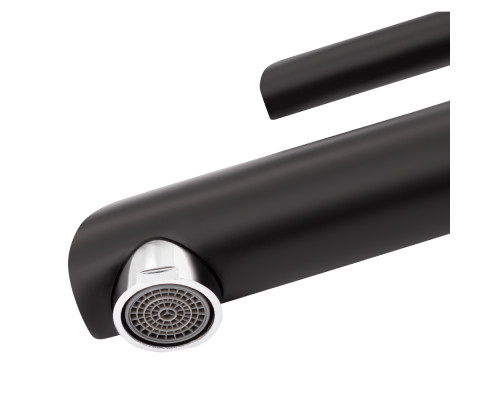 Змішувач для раковини Qtap Grand QTGRABCR001F Black Matt