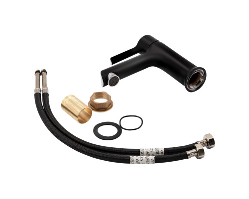 Змішувач для раковини Qtap Grand QTGRABCR001F Black Matt