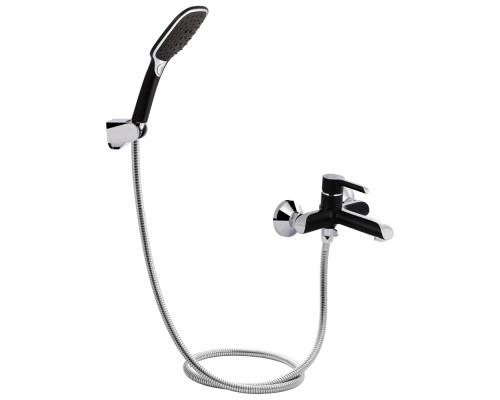 Змішувач для ванни Qtap Grand (з душовим гарнітуром) QTGRABCR006 Chrome/Black