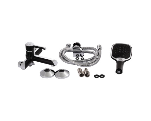 Змішувач для ванни Qtap Grand (з душовим гарнітуром) QTGRABCR006 Chrome/Black