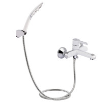 Змішувач для ванни Qtap Grand (з душовим гарнітуром) QTGRAWCR006 Chrome/White