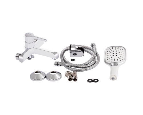 Змішувач для ванни Qtap Grand (з душовим гарнітуром) QTGRAWCR006 Chrome/White