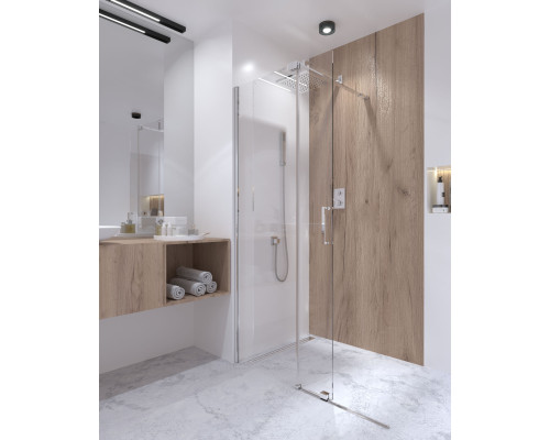 Душова перегородка Qtap Walk-In Glide CRM2012.C8 120х190 см, скло Clear 8 мм, покриття CalcLess