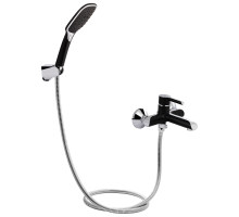 Змішувач для ванни Qtap Grand (з душовим гарнітуром) QTGRABCR006 Chrome/Black