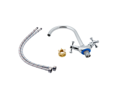 Змішувач для кухні Lidz Lamb 278F двохвентильний LDLAM278FCRM35071 Chrome