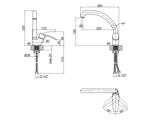 Змішувач для кухні Lidz Anny 008F (k40) LDANN008FCRM35123 Chrome