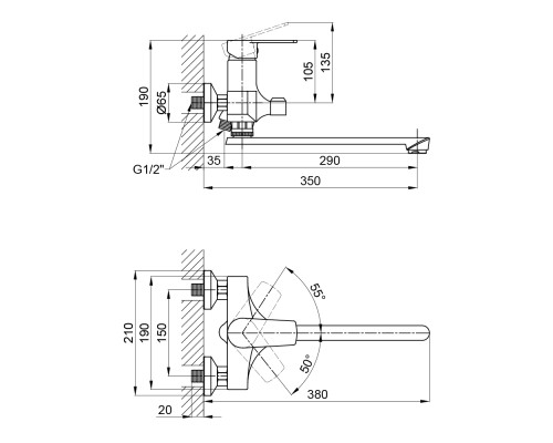 Змішувач для ванни Brinex 35W 005
