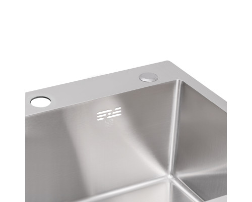 Мийка для кухні інтегрована Lidz Handmade H5050 (LDH5050BRU35375) Brushed Steel 3,0/1,0 мм