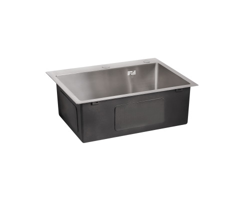 Мийка для кухні інтегрована Lidz Handmade H5845 (LDH5845BRU35384) Brushed Steel 3,0/1,0 мм