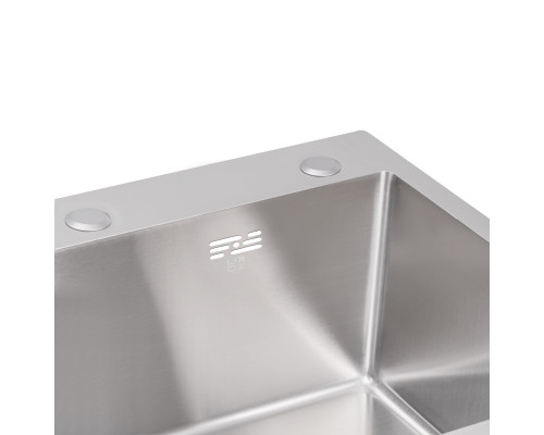 Мийка для кухні інтегрована Lidz Handmade H5845 (LDH5845BRU35384) Brushed Steel 3,0/1,0 мм