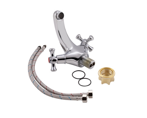 Змішувач для раковини Lidz Lamb 161F двохвентильний LDLAM161FCRM35446 Chrome