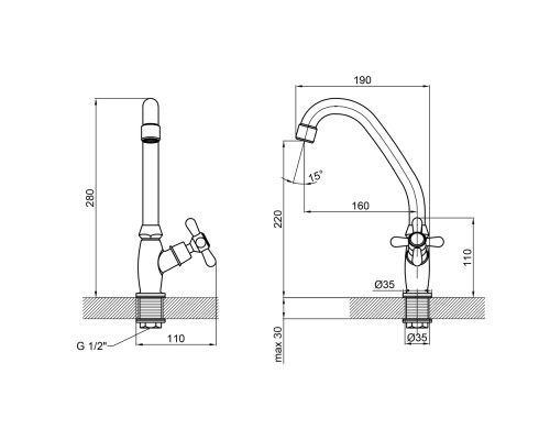 Монокран для кухні Lidz Dominox 269F LDDOM269FCRM35533 Chrome