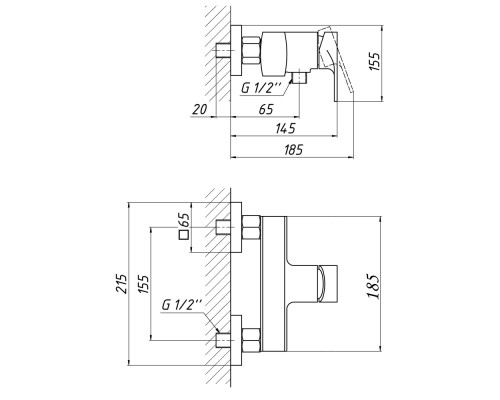 Змішувач для душу Qtap Vlasta QTVLA4028102C Chrome
