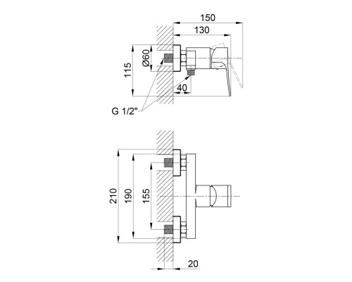 Змішувач для душу Qtap Nihonto QTNH4022101CB Black Matt